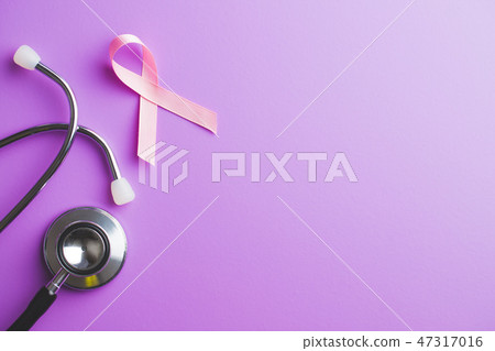 Pink breast cancer ribbon. Breast cancer symbol. Pink breast cancer ribbon. Breast cancer symbol. 47317016
