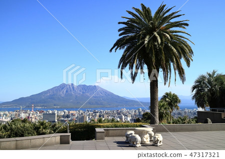 The streets of Sakurajima and Kagoshima city seen from the Nagashima Museum of Art The streets of Sakurajima and Kagoshima city seen from the Nagashima Museum of Art 47317321
