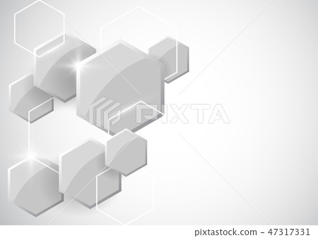 Abstract hexagonal molecular structures - Stock Illustration [47317331 ...
