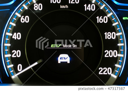 EV-Electrical vehicle mode turned on on hybrid car 47317387