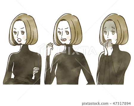 女人 - 面部表情 女人 - 面部表情 47317894