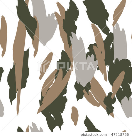 Military camouflage texture with trees, branches, grass and watercolor stains Military camouflage texture with trees, branches, grass and watercolor stains 47318766