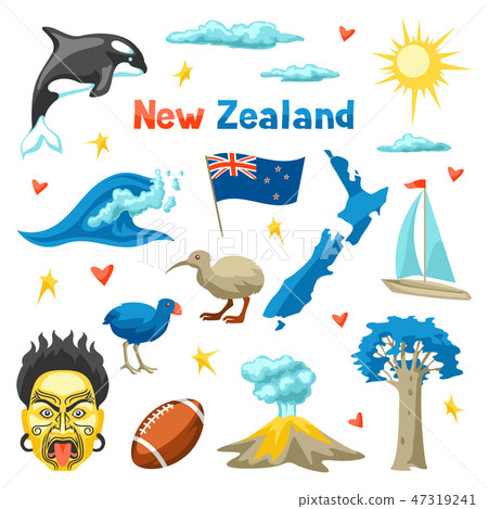 New Zealand icons set. 47319241