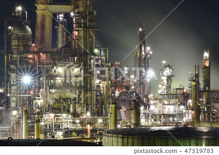 Factory night view Factory night view 47319783