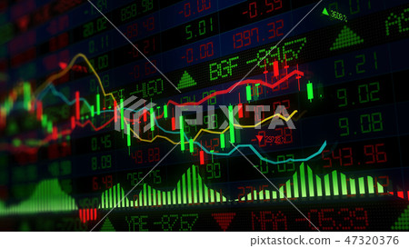 3D rendering of stock indexes in virtual space 3D rendering of stock indexes in virtual space 47320376