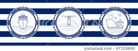 Banner with Sea Emblems Banner with Sea Emblems 47320600