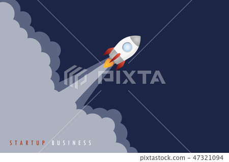 startup business concept rocket launch smoke - Stock Illustration ...