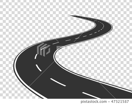 Winding road. Journey traffic curved highway. Road to horizon in perspective. Winding asphalt empty Winding road. Journey traffic curved highway. Road to horizon in perspective. Winding asphalt empty 47321587