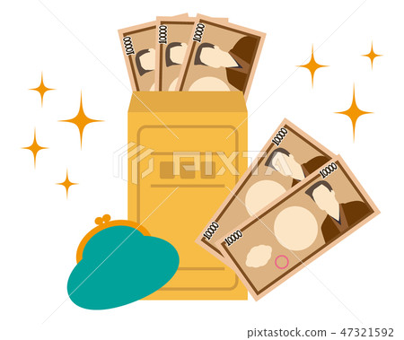 Money Bill 10,000 yen Salary Salary Bag Wallet Purse Money Bill 10,000 yen Salary Salary Bag Wallet Purse 47321592