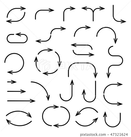 Arrows. Black signs 47321624