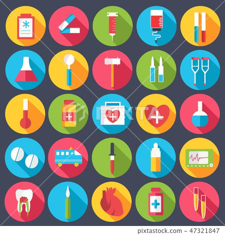 set flat medical icons illustration concept.... - Stock Illustration ...