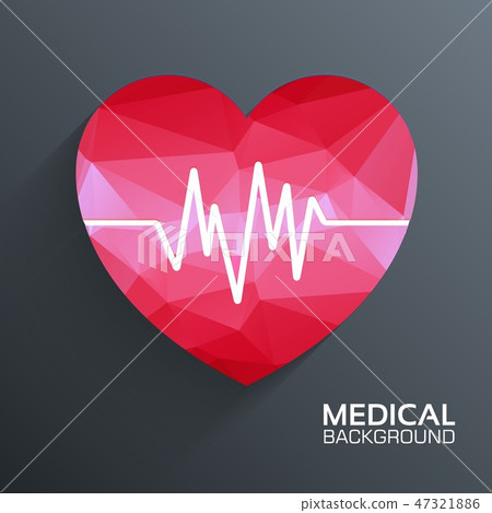 Polygonal medical heart vector background concept. Illustration template for web and mobile Polygonal medical heart vector background concept. Illustration template for web and mobile 47321886