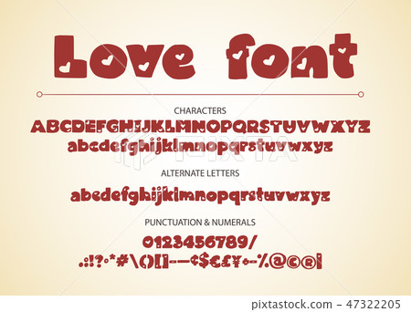 Decorative valentines display font. Decorative valentines display font. 47322205