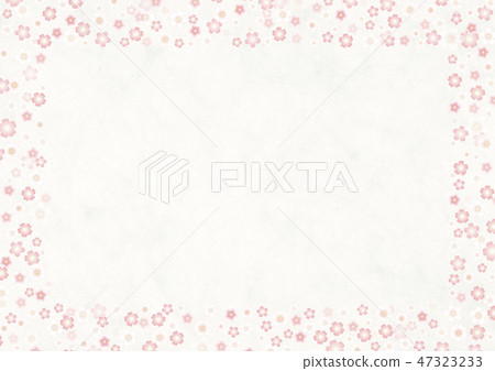 Illustration cherry blossoms feel the texture of Japanese paper Illustration cherry blossoms feel the texture of Japanese paper 47323233