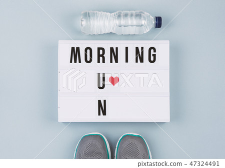 Motivation text on light box Morning run Motivation text on light box Morning run 47324491