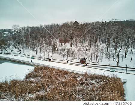 Valea Morilor park covered in snow 47325766