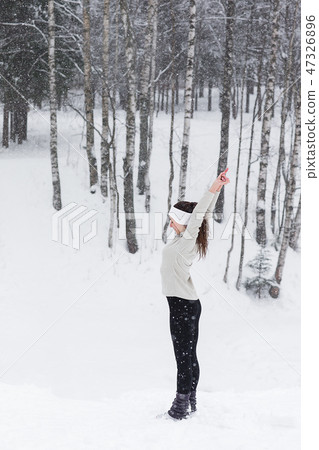 Sport woman running in winter. Sport woman running in winter. 47326896