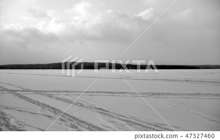 Frozen lake in the winter. Frozen lake in the winter. 47327460