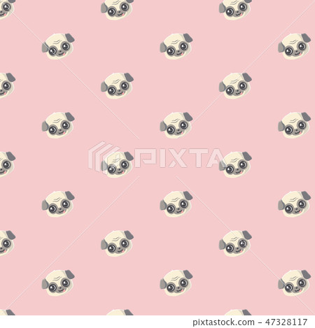 Seamless vector pattern with pug. . - Stock Illustration [47328117] - PIXTA