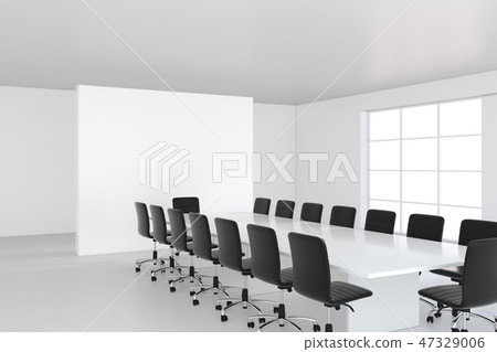 Modern conference room with empty poster. Mock up, 3D Rendering 47329006