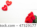 Present gift with red rose flower and heart shape 47329177