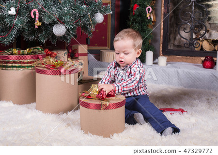 adorable smiling toddler Christmas 47329772