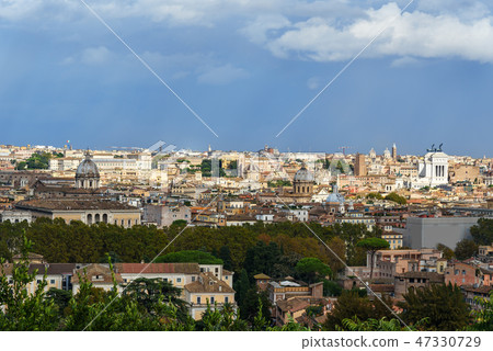 Arial view of Rome city from Janiculum hill 47330729
