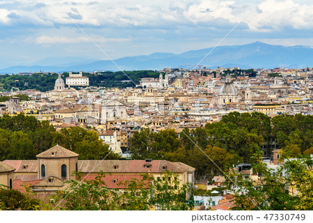 Arial view of Rome city from Janiculum hill 47330749