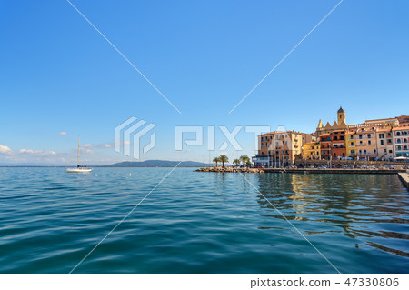 View of seaport town Porto Santo Stefano  47330806