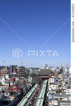 View of Tokyo city scenery in Asakusa Temple etc New Year of Heisei = taken on January 2, Heisei 31 View of Tokyo city scenery in Asakusa Temple etc New Year of Heisei = taken on January 2, Heisei 31 47330825