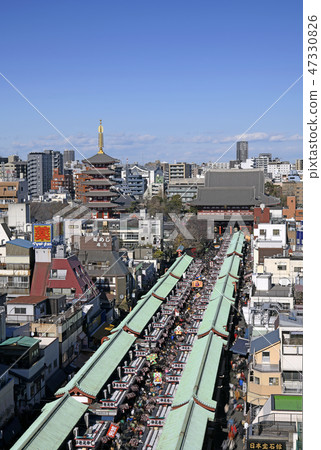 View of Tokyo city scenery in Asakusa Temple etc New Year of Heisei = taken on January 2, Heisei 31 View of Tokyo city scenery in Asakusa Temple etc New Year of Heisei = taken on January 2, Heisei 31 47330826