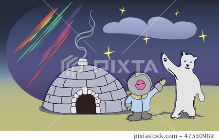 Man and bear at the North pole Man and bear at the North pole 47330989
