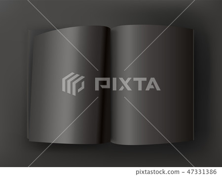 Black open book on dark table. Vector mockup Black open book on dark table. Vector mockup 47331386