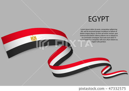 Waving ribbon or banner with flag Waving ribbon or banner with flag 47332575