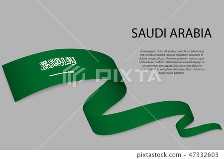 Waving ribbon or banner with flag Waving ribbon or banner with flag 47332603