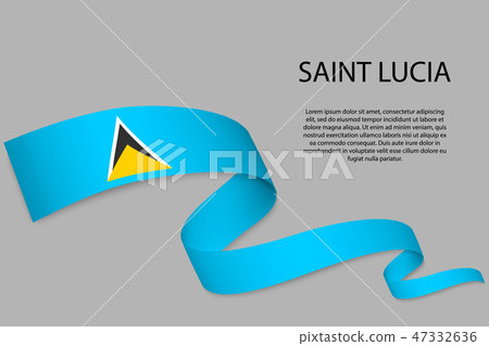 Waving ribbon or banner with flag - Stock Illustration [47332636] - PIXTA