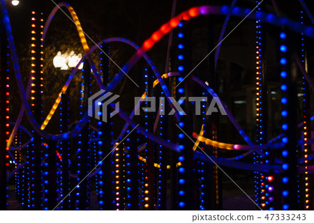 new year illumination in the night city 47333243