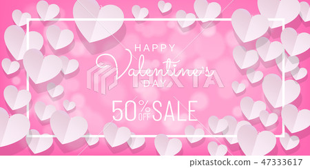 Valentines day sale background with paper cut Valentines day sale background with paper cut 47333617
