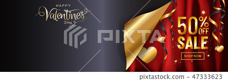 Luxury Valentines day sale background copy space 47333623