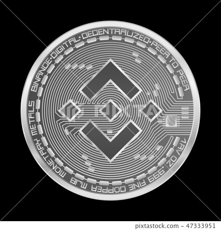 Crypto currency binance silver symbol isolated on black background Crypto currency binance silver symbol isolated on black background 47333951