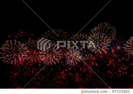 Abstract red firework display background. 47333982