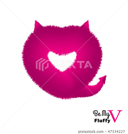 Cute instagram card with pink fluffy devil heart Cute instagram card with pink fluffy devil heart 47334227