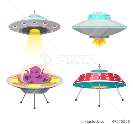 Alien spaceships, set of UFO unidentified flying object, Fantastic rockets, Cosmic spacecrafts in Alien spaceships, set of UFO unidentified flying object, Fantastic rockets, Cosmic spacecrafts in 47335068