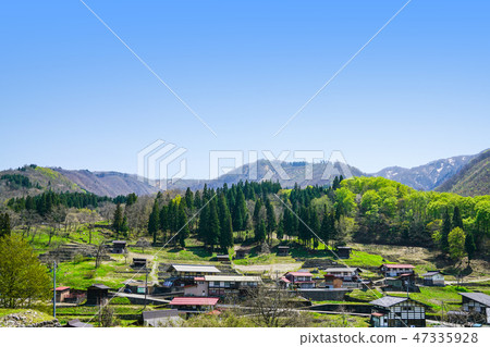 Spring landscape in Hida Miyagawa cho Kozo district 47335928