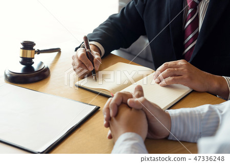 Judge gavel with Justice lawyers Judge gavel with Justice lawyers 47336248