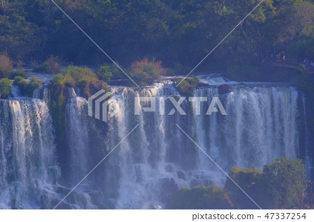Close view of Iguazu Falls, Cataratas Foz Do Iguacu, waterfalls of the Iguazu River, Brazil Close view of Iguazu Falls, Cataratas Foz Do Iguacu, waterfalls of the Iguazu River, Brazil 47337254