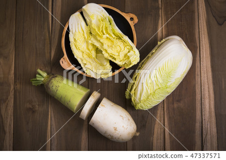 Kimjang stuff, vegetables and seasoning materials for kimchi Kimjang stuff, vegetables and seasoning materials for kimchi 47337571