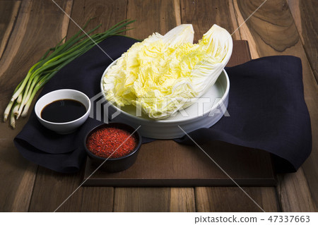 Kimjang stuff, vegetables and seasoning materials for kimchi Kimjang stuff, vegetables and seasoning materials for kimchi 47337663