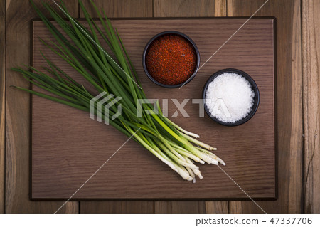Kimjang stuff, vegetables and seasoning materials for kimchi Kimjang stuff, vegetables and seasoning materials for kimchi 47337706