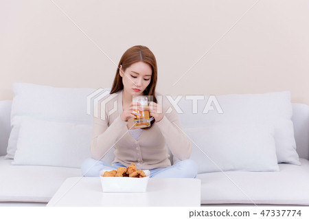 Beautiful young woman's daily life concept photo 066 47337774